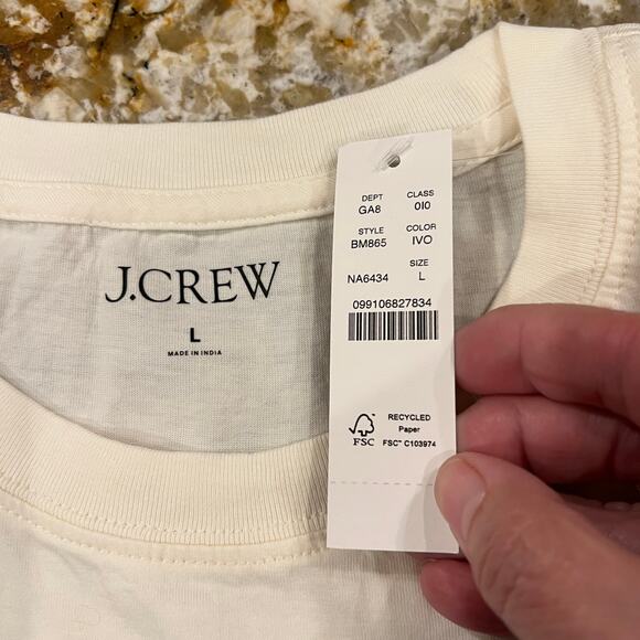 NWT J. Crew Ivory W/Tahoe Ski Resort Graphic Broken-in Jersey T-Shirt - Picture 7 of 9